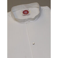 Frackhemd (weiß), glatte Brust, Kläppchenkragen, Druckknöpfe Silber-Perlmutt, klassischer Schnitt